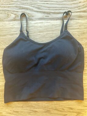 Black Seamless Crop Bralette Top